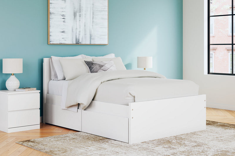 Onita White Full Panel Platform Bed with 2 Side Storage -  Ashley - Luna Furniture