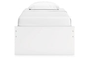 Onita White Twin Platform Bed with 1 Side Storage from Ashley - Luna Furniture