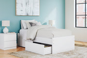 Onita White Twin Platform Bed with 1 Side Storage from Ashley - Luna Furniture