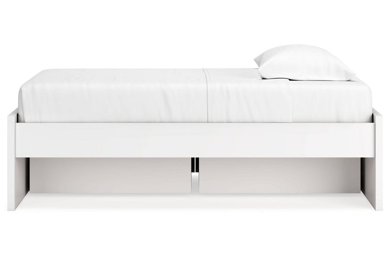 Onita White Twin Platform Bed with 1 Side Storage from Ashley - Luna Furniture