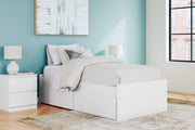Onita White Twin Platform Bed with 1 Side Storage -  Ashley - Luna Furniture