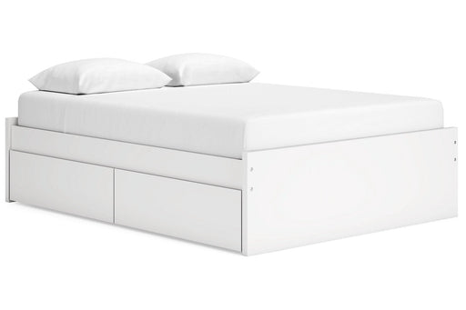 Onita White Queen Platform Bed with 2 Side Storage from Ashley - Luna Furniture