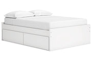 Onita White Full Platform Bed with 1 Side Storage from Ashley - Luna Furniture