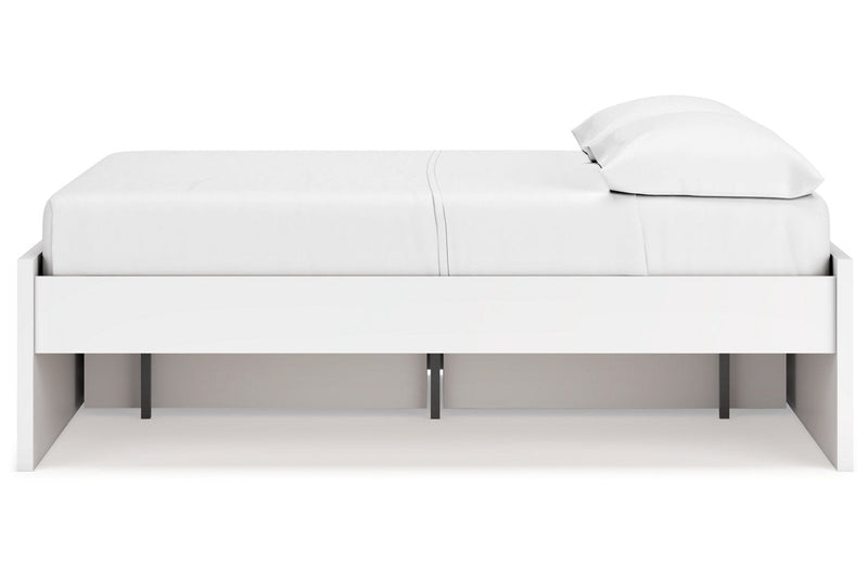 Onita White Full Platform Bed with 1 Side Storage -  Ashley - Luna Furniture