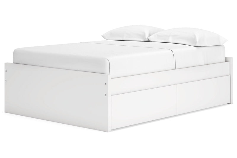 Onita White Full Platform Bed with 2 Side Storage -  Ashley - Luna Furniture