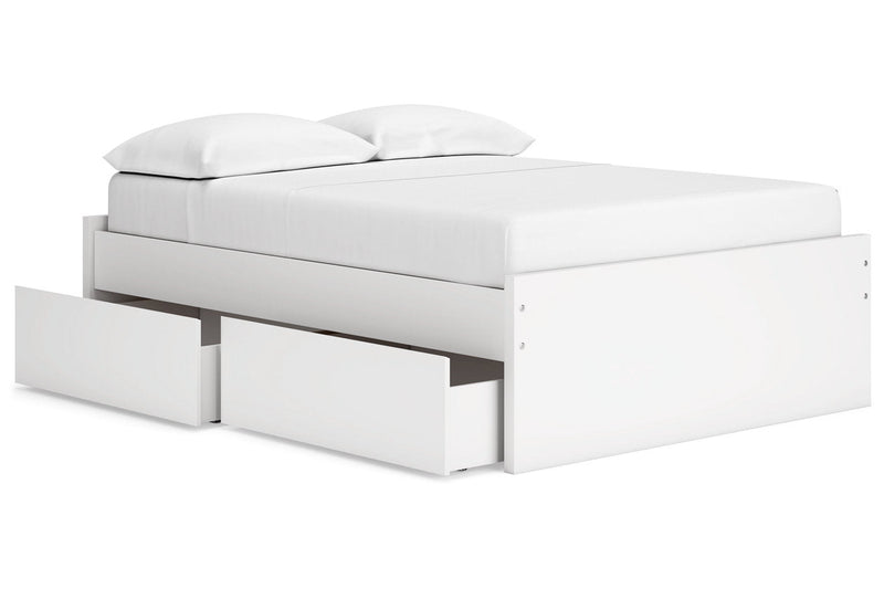 Onita White Full Platform Bed with 2 Side Storage -  Ashley - Luna Furniture