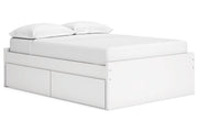 Onita White Full Platform Bed with 2 Side Storage -  Ashley - Luna Furniture