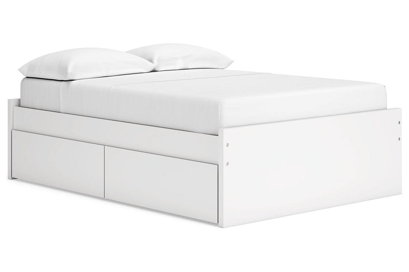 Onita White Full Platform Bed with 2 Side Storage -  Ashley - Luna Furniture