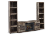 Derekson Multi Gray 3-Piece Entertainment Center with Electric Fireplace -  Ashley - Luna Furniture