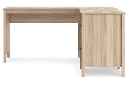 Battelle Tan 60" Home Office Desk with Return -  Ashley - Luna Furniture