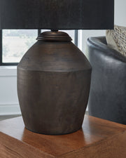 Naareman Metallic Black 2-Piece Table Lamp Set from Ashley - Luna Furniture