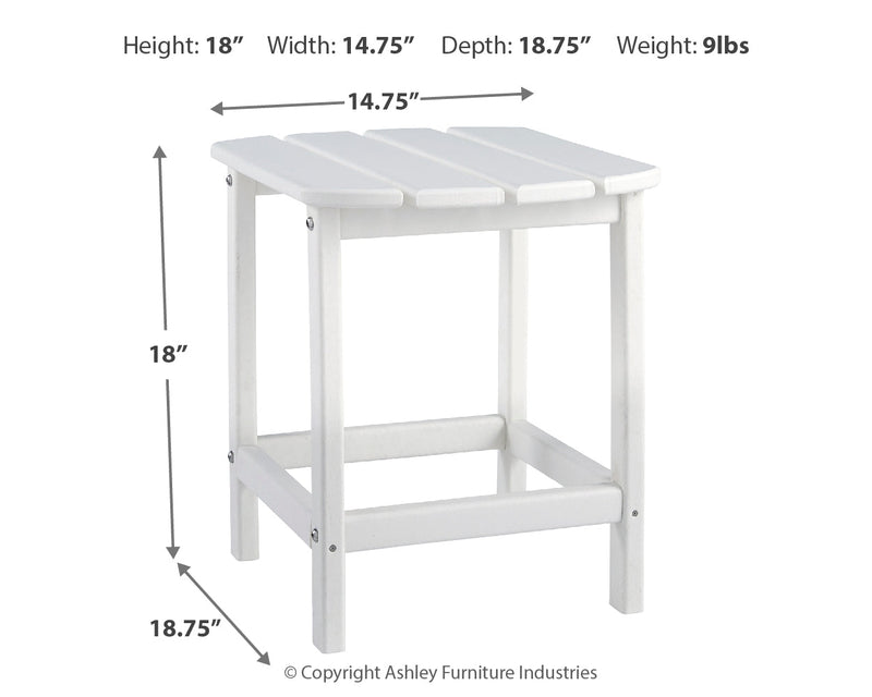 Sundown Treasure White Adirondack Chair with End Table from Ashley - Luna Furniture