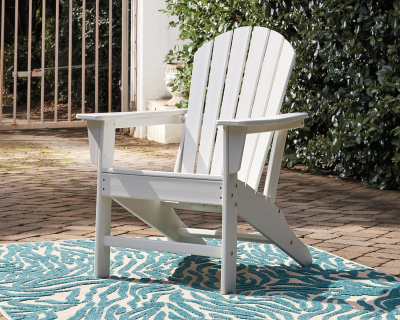Sundown Treasure White Adirondack Chair with End Table from Ashley - Luna Furniture