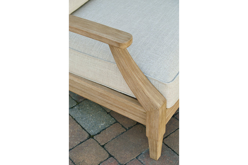 Clare View Beige Outdoor Loveseat and 4 Lounge Chairs -  Ashley - Luna Furniture