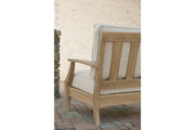 Clare View Beige Outdoor Loveseat and 4 Lounge Chairs -  Ashley - Luna Furniture