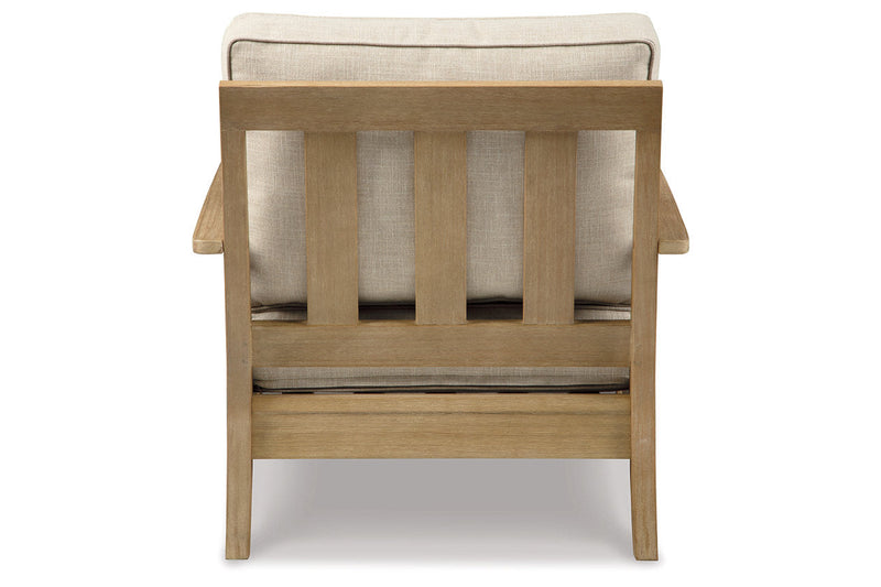 Clare View Beige Outdoor Loveseat and 4 Lounge Chairs -  Ashley - Luna Furniture