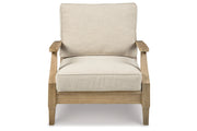 Clare View Beige Outdoor Sofa, Loveseat and Lounge Chair -  Ashley - Luna Furniture