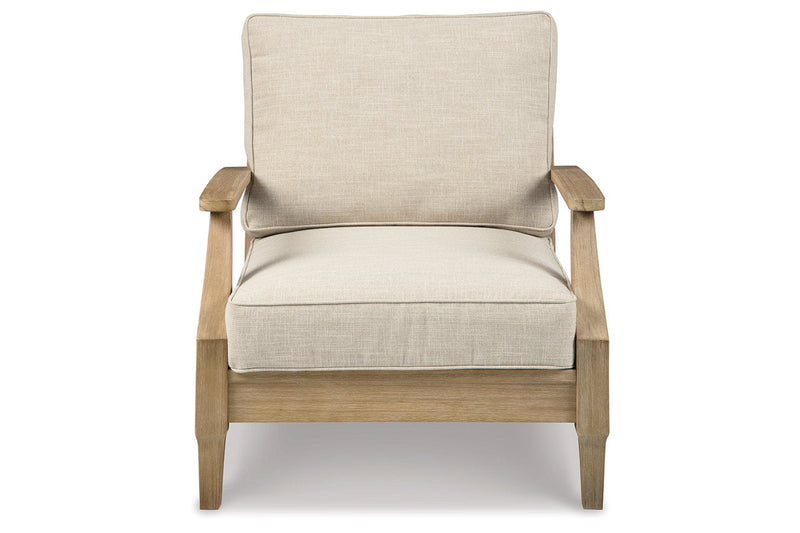 Clare View Beige Outdoor Loveseat and 4 Lounge Chairs -  Ashley - Luna Furniture