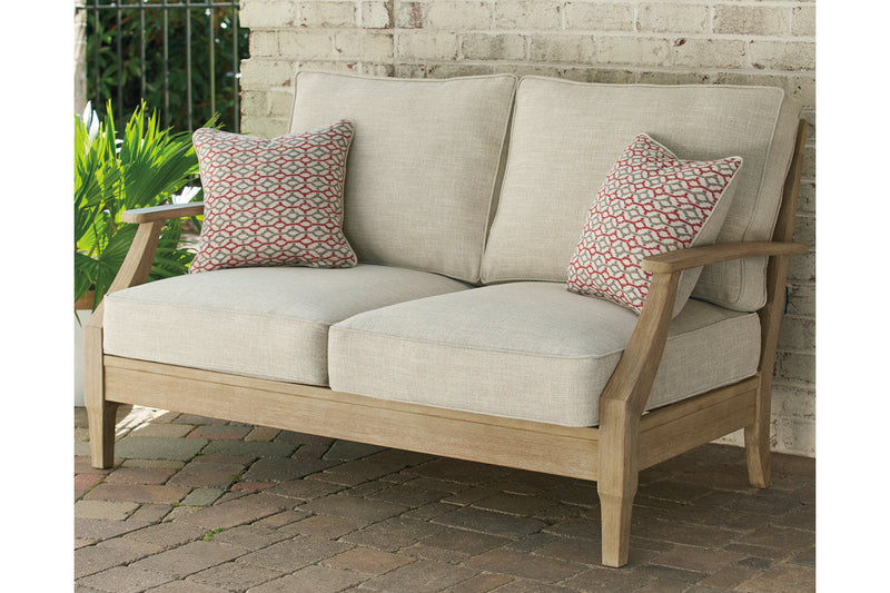 Clare View Beige Outdoor Sofa, Loveseat and Lounge Chair -  Ashley - Luna Furniture