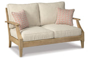Clare View Beige Outdoor Sofa, Loveseat and Lounge Chair -  Ashley - Luna Furniture