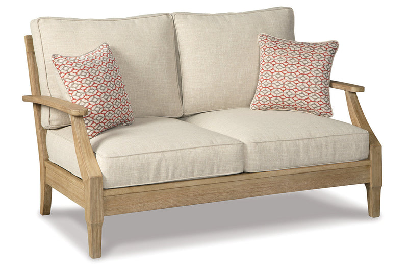 Clare View Beige Outdoor Sofa, Loveseat and Lounge Chair -  Ashley - Luna Furniture