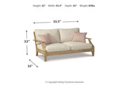 Clare View Beige Outdoor Sofa, Loveseat and Lounge Chair -  Ashley - Luna Furniture