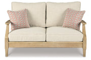 Clare View Beige Outdoor Sofa, Loveseat and Lounge Chair -  Ashley - Luna Furniture