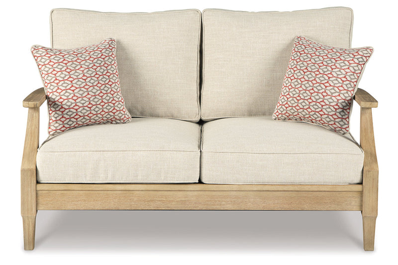 Clare View Beige Outdoor Sofa, Loveseat and Lounge Chair -  Ashley - Luna Furniture