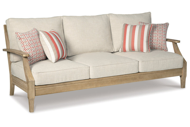 Clare View Beige Outdoor Sofa, Loveseat and Lounge Chair -  Ashley - Luna Furniture
