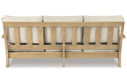 Clare View Beige Outdoor Sofa, Loveseat and Lounge Chair -  Ashley - Luna Furniture