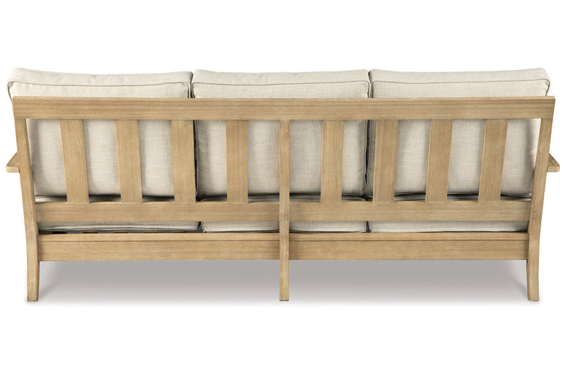 Clare View Beige Outdoor Sofa, Loveseat and Lounge Chair -  Ashley - Luna Furniture