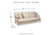 Clare View Beige Outdoor Sofa, Loveseat and Lounge Chair -  Ashley - Luna Furniture