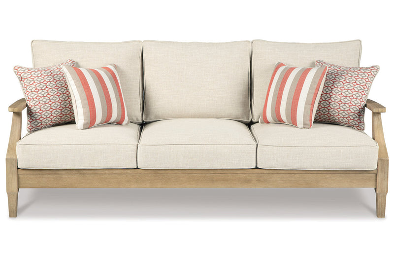 Clare View Beige Outdoor Sofa, Loveseat and Lounge Chair -  Ashley - Luna Furniture