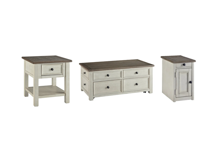 Bolanburg Two-tone Coffee Table with End Table and Chairside End Table -  Ashley - Luna Furniture