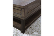 Johurst Grayish Brown Lift-top Coffee Table and 2 End Tables -  Ashley - Luna Furniture