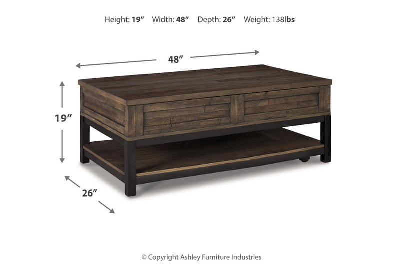 Johurst Grayish Brown Lift-top Coffee Table and 2 End Tables -  Ashley - Luna Furniture