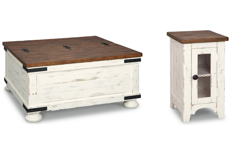 Wystfield White/Brown Coffee Table and Chairside End Table -  Ashley - Luna Furniture