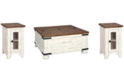Wystfield White/Brown Coffee Table and 2 Chairside End Tables -  Ashley - Luna Furniture