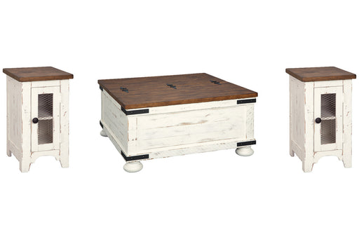 Wystfield White/Brown Coffee Table and 2 Chairside End Tables -  Ashley - Luna Furniture