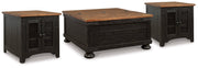 Valebeck Coffee Table with 2 End Tables in Black/Brown from Ashley - Luna Furniture