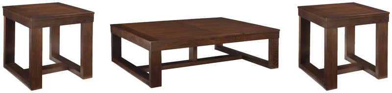 Watson Coffee Table with 2 End Tables in Dark Brown from Ashley - Luna Furniture