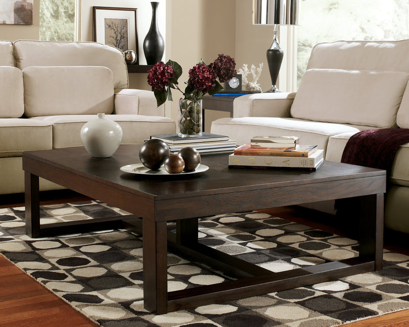 Watson Coffee Table with 2 End Tables in Dark Brown from Ashley - Luna Furniture