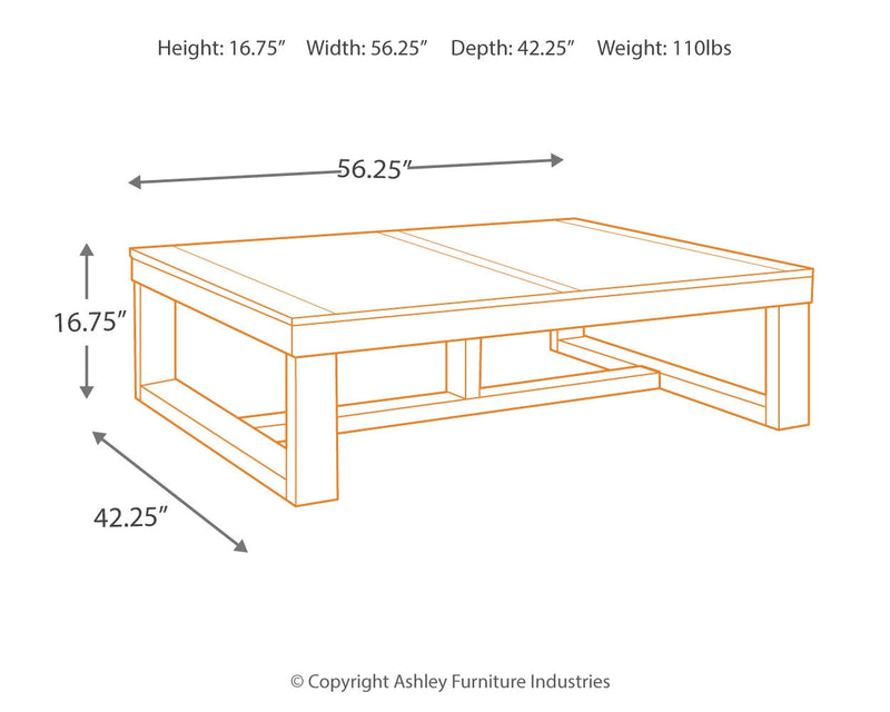 Watson Coffee Table with 2 End Tables in Dark Brown from Ashley - Luna Furniture