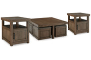Boardernest Brown Coffee Table and 2 End Tables -  Ashley - Luna Furniture