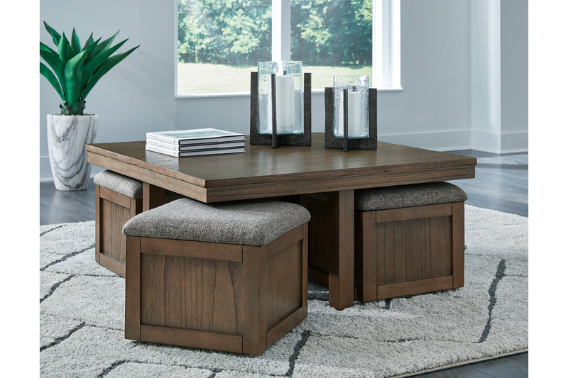 Boardernest Brown Coffee Table and 2 End Tables -  Ashley - Luna Furniture