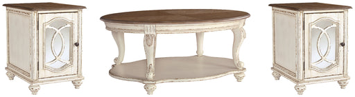 Realyn White/Brown Coffee Table with 2 End Tables from Ashley - Luna Furniture