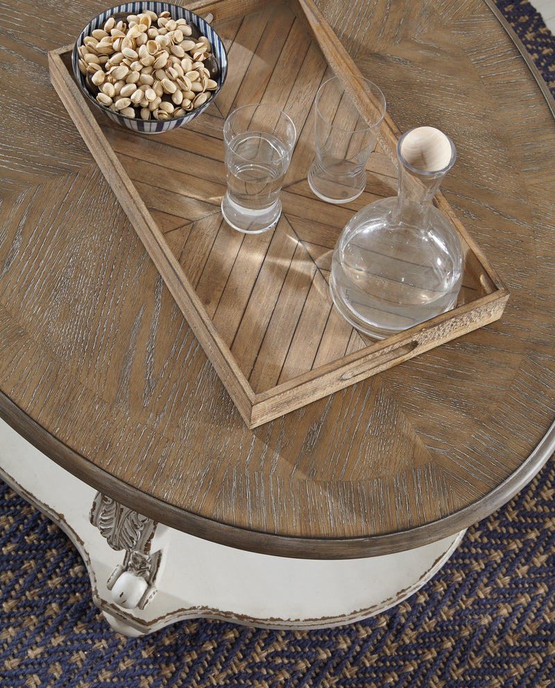 Realyn White/Brown Coffee Table with 2 End Tables from Ashley - Luna Furniture