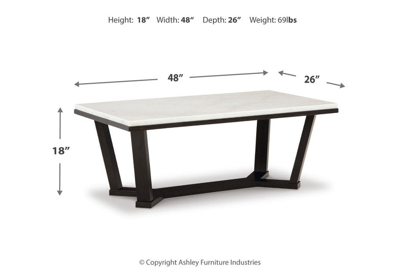 Fostead White/Espresso Coffee Table and 2 Ends -  Ashley - Luna Furniture