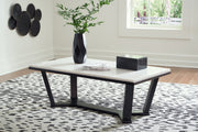 Fostead White/Espresso Coffee Table and 2 Ends -  Ashley - Luna Furniture