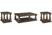 Johnelle Gray Coffee Table and 2 End Tables -  Ashley - Luna Furniture